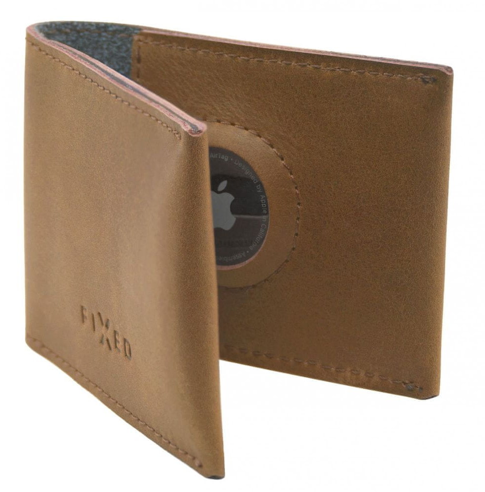 FIXED portfel skórzany Wallet for AirTag wykonany z prawdziwej skóry bydlęcej FIXWAT SMMW2 BRW brązowy