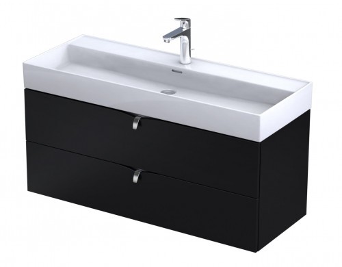 Oristo Szafka wisząca SIENA 120 cm z umywalką BOLD CZARNY MAT OR45-SD2S-120-8 + UME-BD-120-91-C OR45-SD2S-120-8 + UME-BD-120-91-C