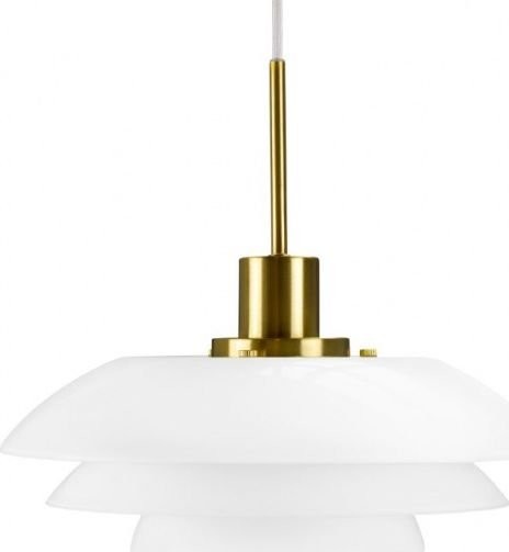 NoName Lampa sufitowa lampa wisząca Pendant 31 cm E27 szkło 25W biały/złoty twm_1001033
