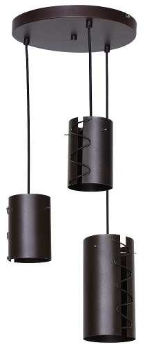 Luminex Lampa wisząca zwis Chain 3x60W E27 brąz 4597