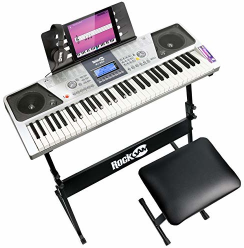 RockJam RockJam RJ661-SK 61 Keyboard Elektroniczny, 61 Klawiszy, Srebrny RJ661-SK