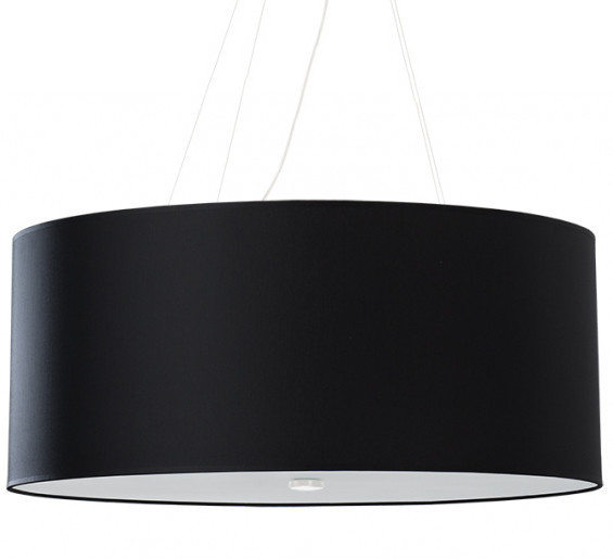 Sollux Lighting LAMPA wisząca abażurowa OPRAWA okrągły ZWIS materiałowy czarny SL790