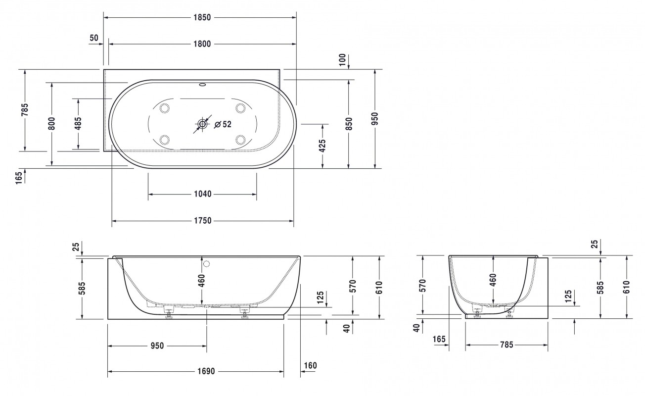 Duravit LUV Wanna owalna narożna 185x95 lewa biała 70043100000000