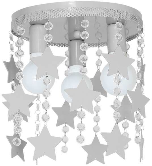 Milagro Plafon LAMPA sufitowa STAR 1130 natynkowa OPRAWA do pokoju dziecięcego gwiazdki crystal szare 1130