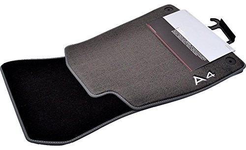 Audi AUDI 8 W1061275mno Textil dywaniki premium z przodu, czarna/nierdzewna Szary, 2 sztuki 8W1061275MNO