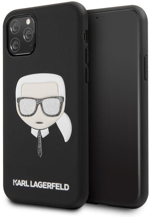 Karl Lagerfeld Iconic Embossed Glitter Etui iPhone 11 Pro (czarne) KLHCN58GLBK