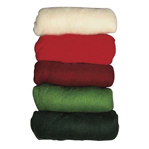Rayher Hobby RAYHER 5364600 czysta wełna w runie, waga: 20 g, 5 kolorów: Wintermix Christmas Greetings 5364600
