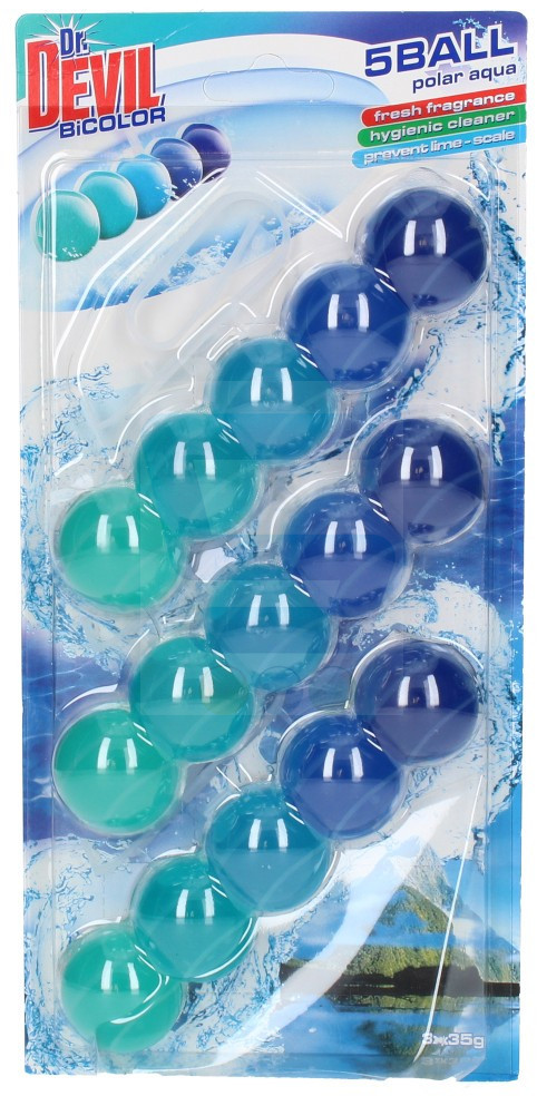 Dr. Devil Bicolor 5Ball Kulki do WC Polar Aqua 3 x 35 g