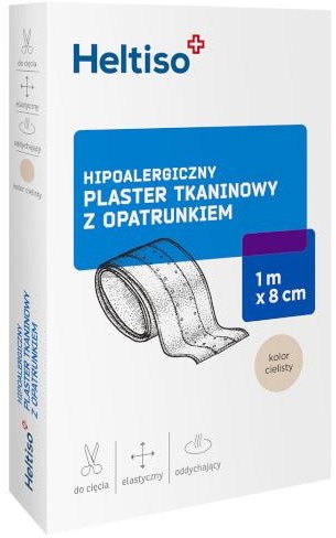 MEDICINAE SP. Z O.O. Heltiso plaster tkaninowy z opatrunkiem 1m x 8cm 1 sztuka 9098427