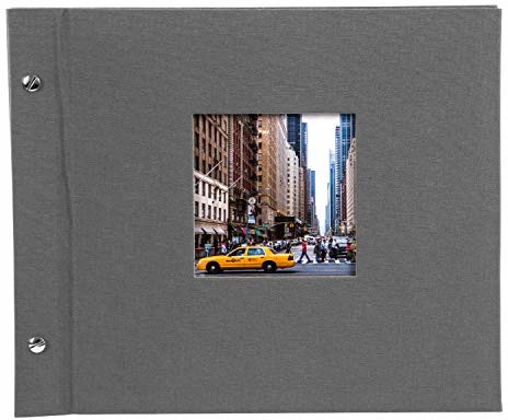 goldbuch Goldbuch Bella Vista, 30 x 25 cm, 40 czarnych stron z pergaminowymi przekładkami, len, szary, 26 725