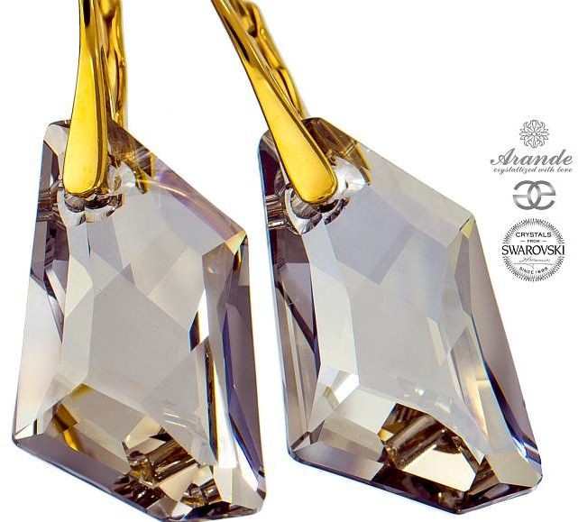 Swarovski kolczyki SILVER SHADE GOLD ZŁOTE SREBRO