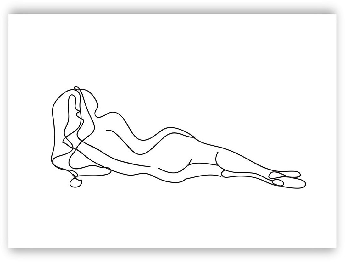 Dekoria Dekoria Plakat Figure Line III 40 x 30 cm Ramka Biała 219D-000-39
