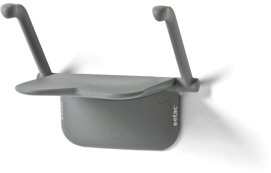 Etac Etac Relax - krzesełko prysznicowe naścienne kol. szary z podłokietnikami (125 kg) 81708010