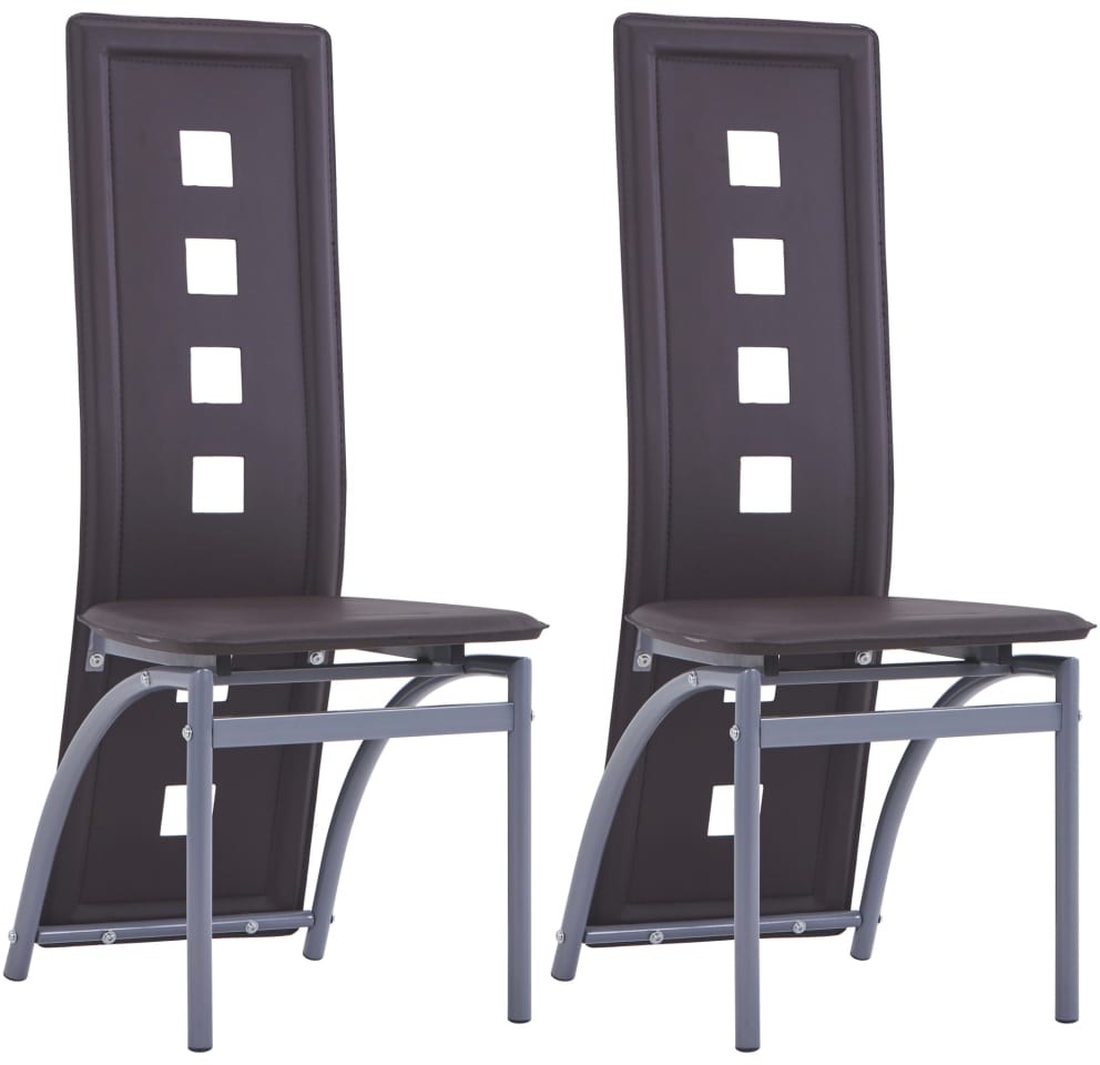 vidaXL Krzesła stołowe, 2 szt., brązowe, sztuczna skóra