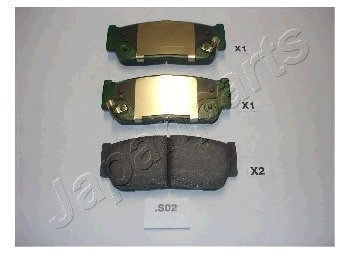 JAPANPARTS Zestaw klocków hamulcowych, hamulce tarczowe PP-S02AF