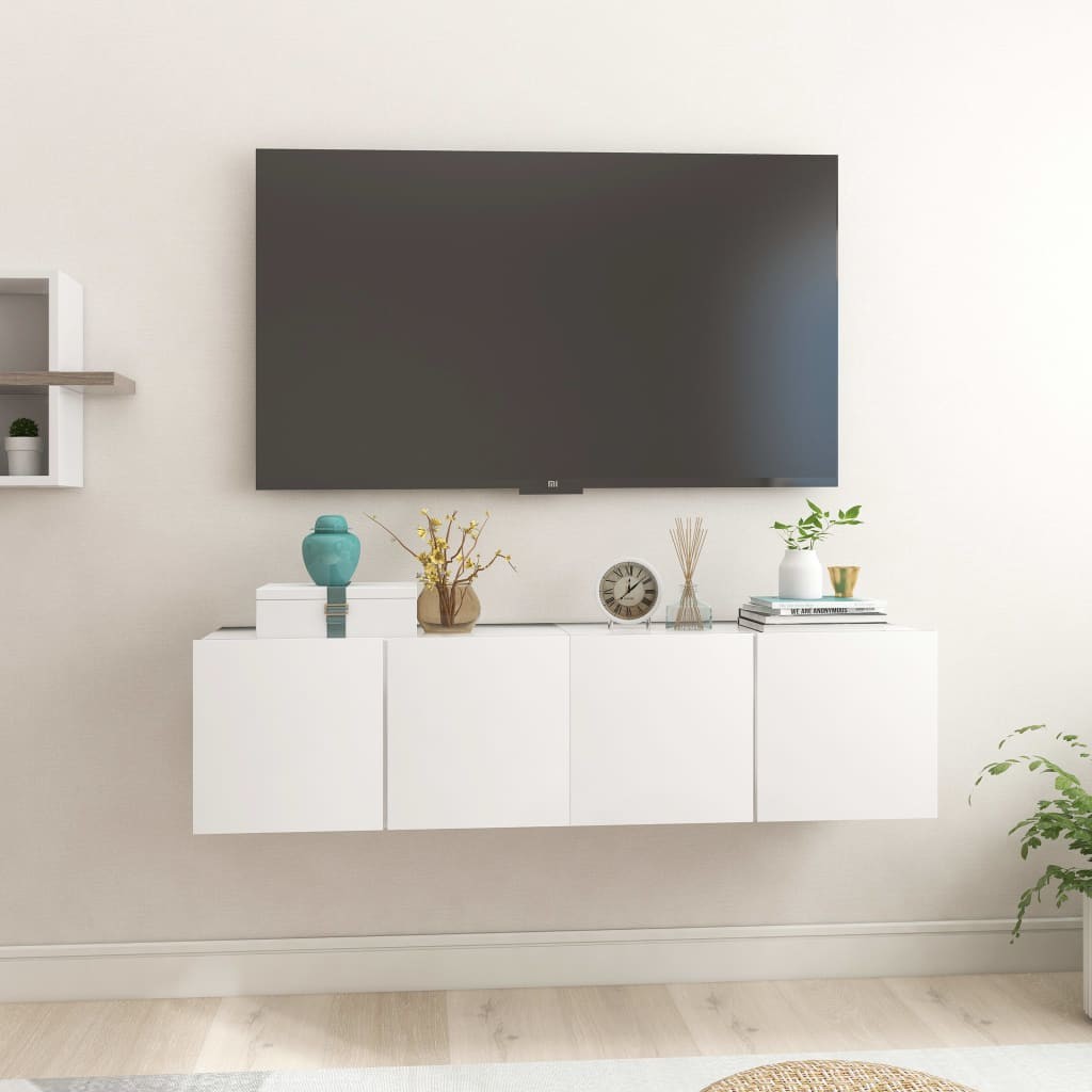 vidaXL Szafki wiszące pod TV 2 szt., białe, 60x30x30 cm