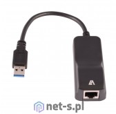 V7 Adapter CBLUSB3RJ-1E USB 2.0 M RJ45 F 0 25m kolor czarny