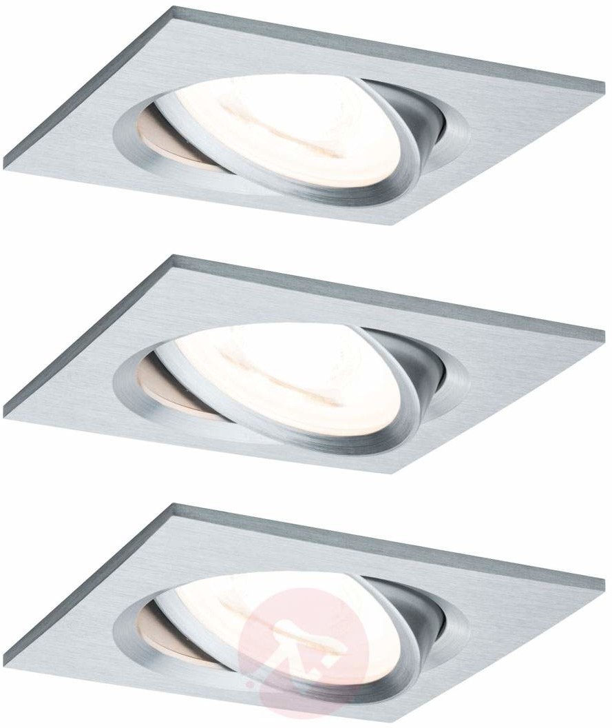 Paulmann Spot Nova 3 szt. kanciasta, aluminiowa