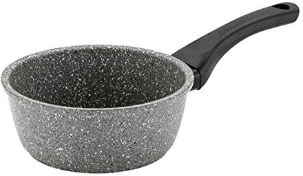 Barazzoni monolitycznych wygląd kamienia garnków z 1 uchwyt o długości, dno z aluminium z powłoką marmotech, nadaje się do kuchenek indukcyjnych, średnica 16 cm, Made in Italy, kolor szary 85511001689