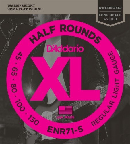 D'Addario Half rounds Bass Guitar Strings ENR71-5