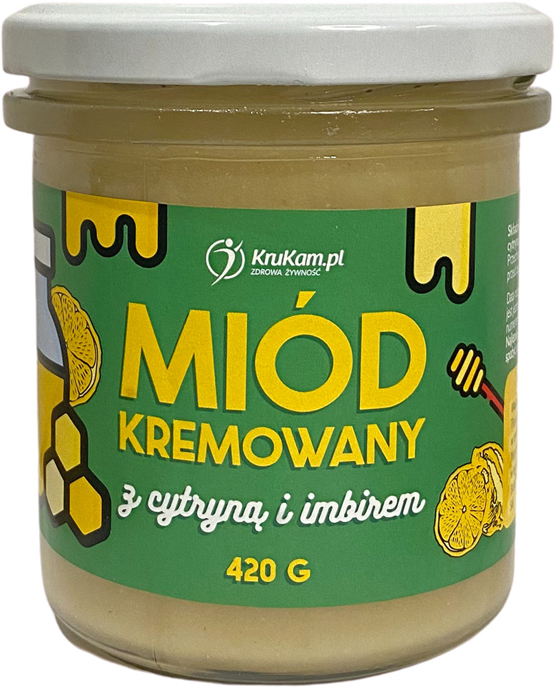 KruKam Miód kremowany z cytryną i imbirem 420g