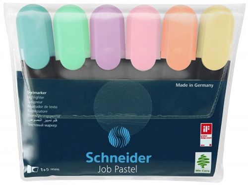 Schneider Zestaw zakreślaczy Job Pastel, 1-5 mm, 6 szt., mix kolorów PBSSR115097