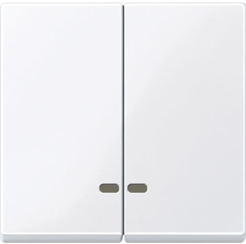 Merten meg3420 0325 podwójne przełącznik kołyskowy z okienko kontrolne, aktivweiss błyszczący, system M MEG3420-0325