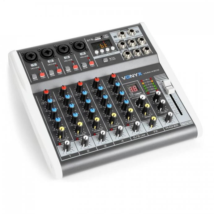 Vonyx Vonyx VMM-K602 6-kanałowy mikser muzyczny Bluetooth interfejs audio USB Sky-172.587