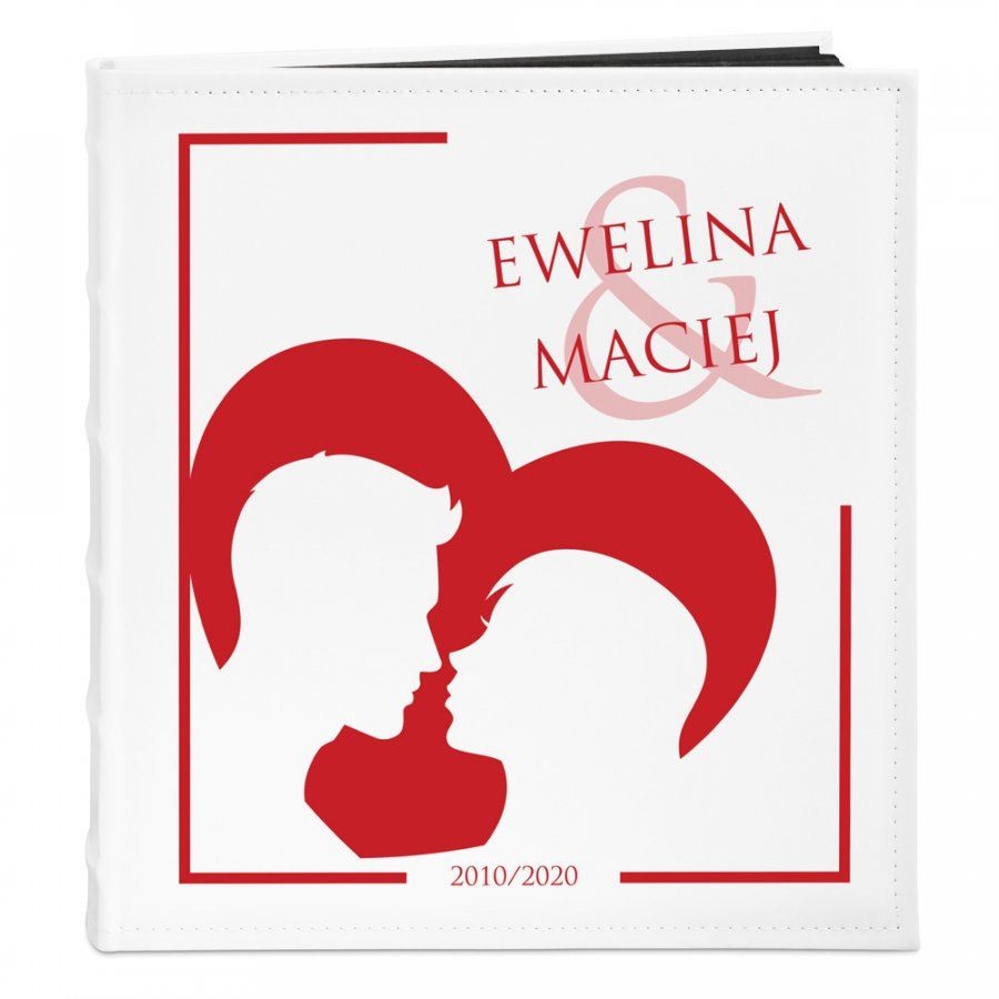 NA Murrano Album Zdjęcia Duży Dla Pary Serce Nadruk ALB-BC-BK-UV-018