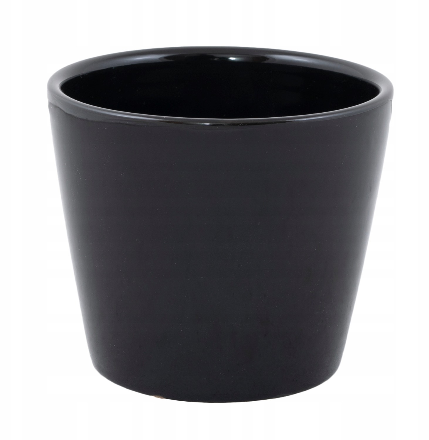 Donica Sofia ceramiczna, czarny połysk śr. 10cm