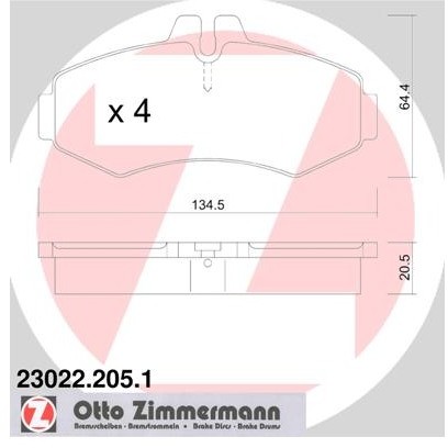 ZIMMERMANN Zestaw klocków hamulcowych, hamulce tarczowe 23022.205.1