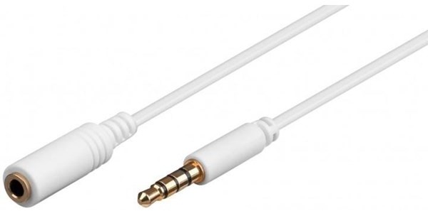 Pro Pro MiniJack 3.5mm Ext. 4P - Wh - 1m 4040849623608