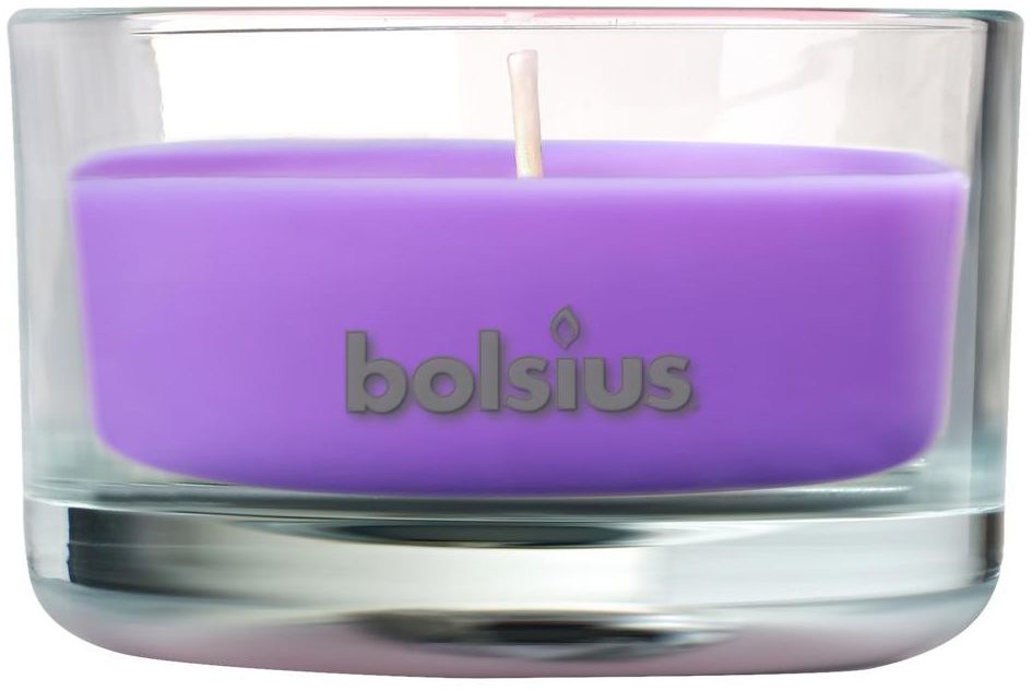 Bolsius Świeca zapachowa w szkle TRUE SCENTS lawenda
