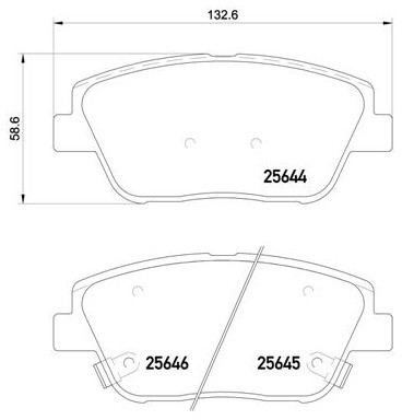 BREMBO Zestaw klocków hamulcowych, hamulce tarczowe P 30 066