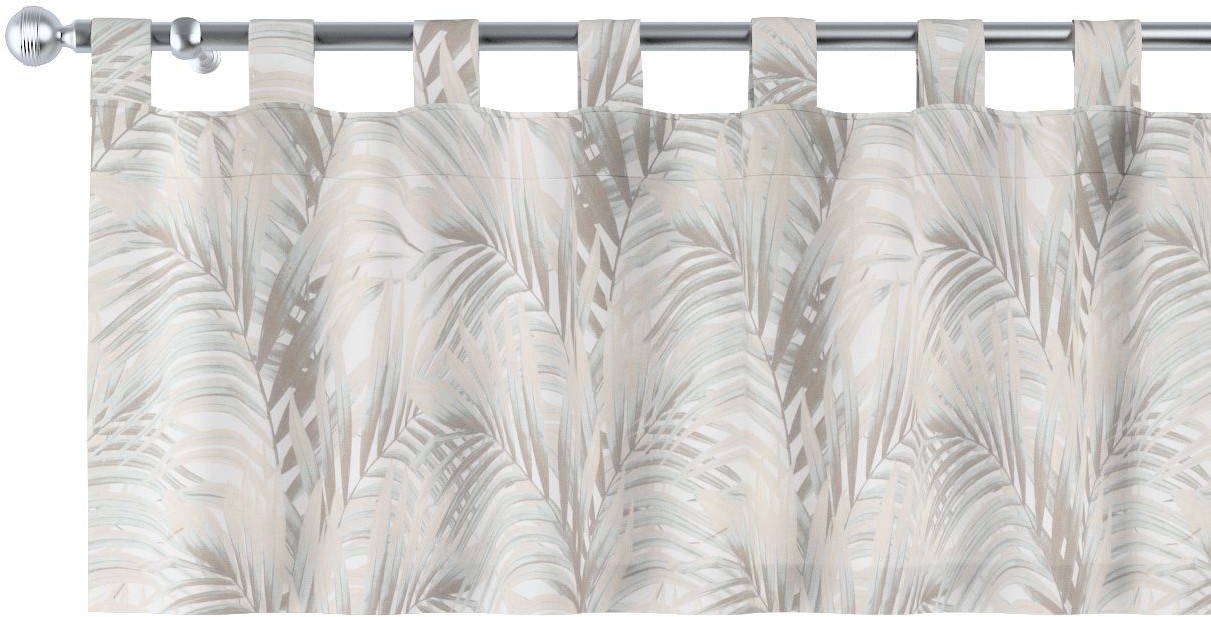 Dekoria Lambrekin na szelkach beżowo kremowe liście palmy na białym tle w 130 × 40 cm Gardenia 1356-142-14