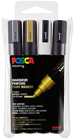 Uni Ball 182504 marker Posca z mittelfeiner końcówka okrągła, zestaw-elementowy 182504