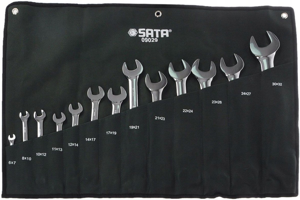 Sata 09029 Klucze Płaskie 6-32 mm Płachta 13 Elem.