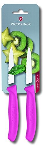 Victorinox zestaw nóż do warzyw Swiss Classic ze specjalnym szlifem falistym Pink 2 sztuki na Blister, 6.7636.l115b 67636L115B