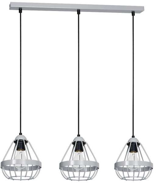 Milagro LAMPA wisząca CAGE 682 metalowa OPRAWA listwa ZWIS druciane klatki loft szare 682