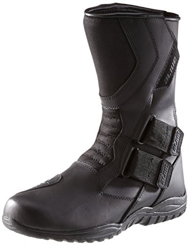 protectWEAR Protectwear buty motocyklowe/turystyczne z czarnej skóry z zapięciem na rzepy, 46 EU, czarny TB-ALH-46