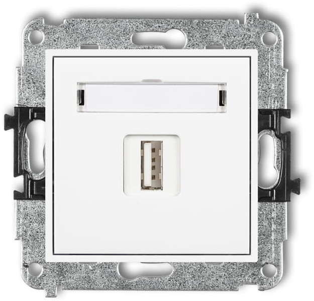 Karlik MINI Mechanizm ładowarki USB pojedynczej, 5V, 2A MCUSB-3, kolor biały MCUSB-3