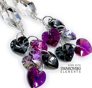 Swarovski długie kolczyki fioletowe ORYGINAŁ