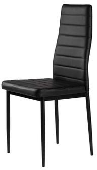GoodHome Krzesło krzesła zestaw krzeseł do salonu skóra 4x Goodhome DC855-4 BLACK
