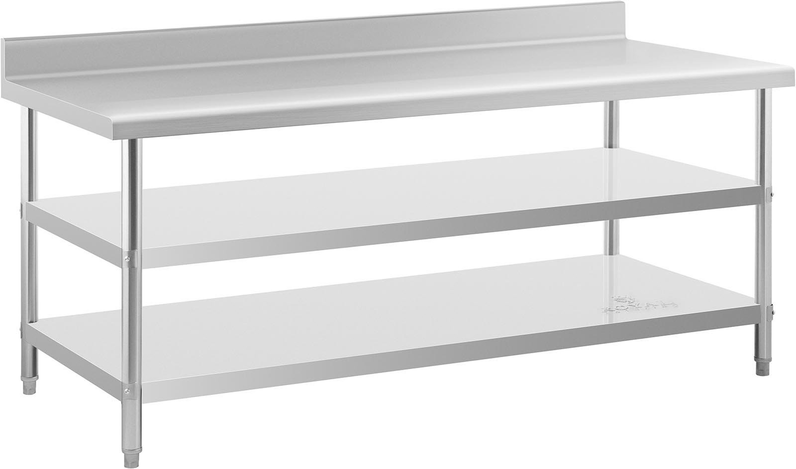 Royal Stół roboczy z półkami 200 x 90 x 16.5 cm 240 kg 2 półki Catering RCAT-200/90-SPS3SH