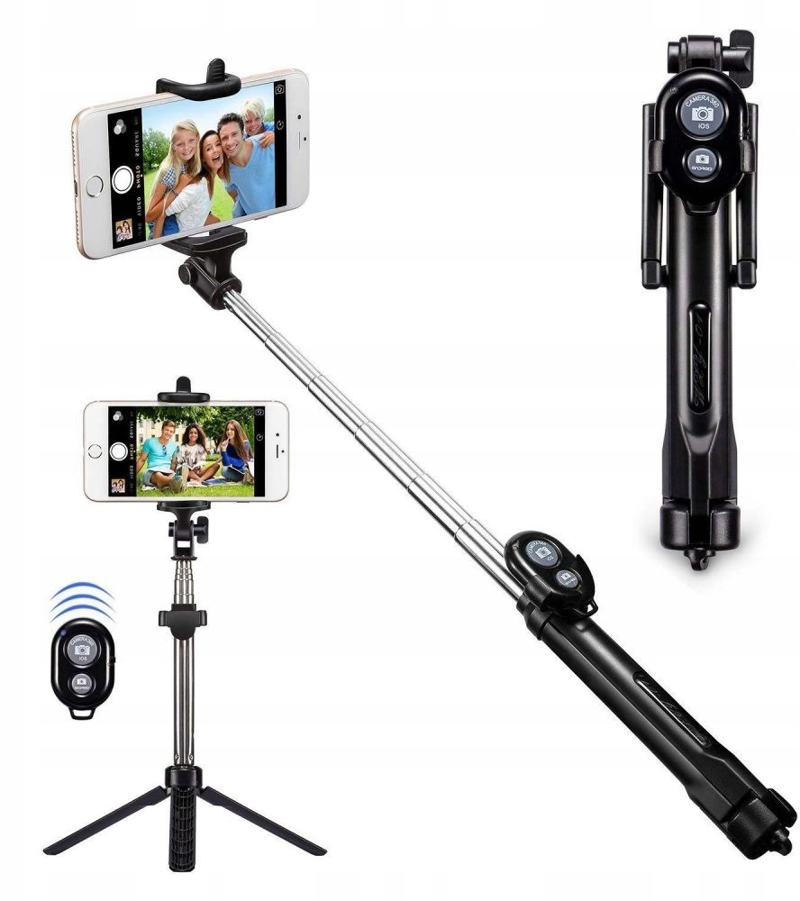 Kijek Selfie Stick Tripod Statyw Pilot Uchwyt 3W1