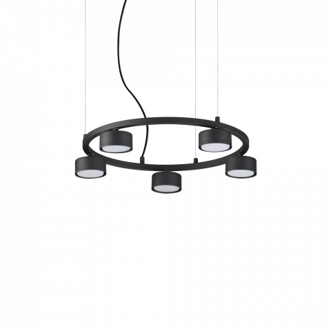 Ideal Lux Lampa wisząca Minor Round SP5 235516 minimalistyczna czarna lampa wisząca 235516