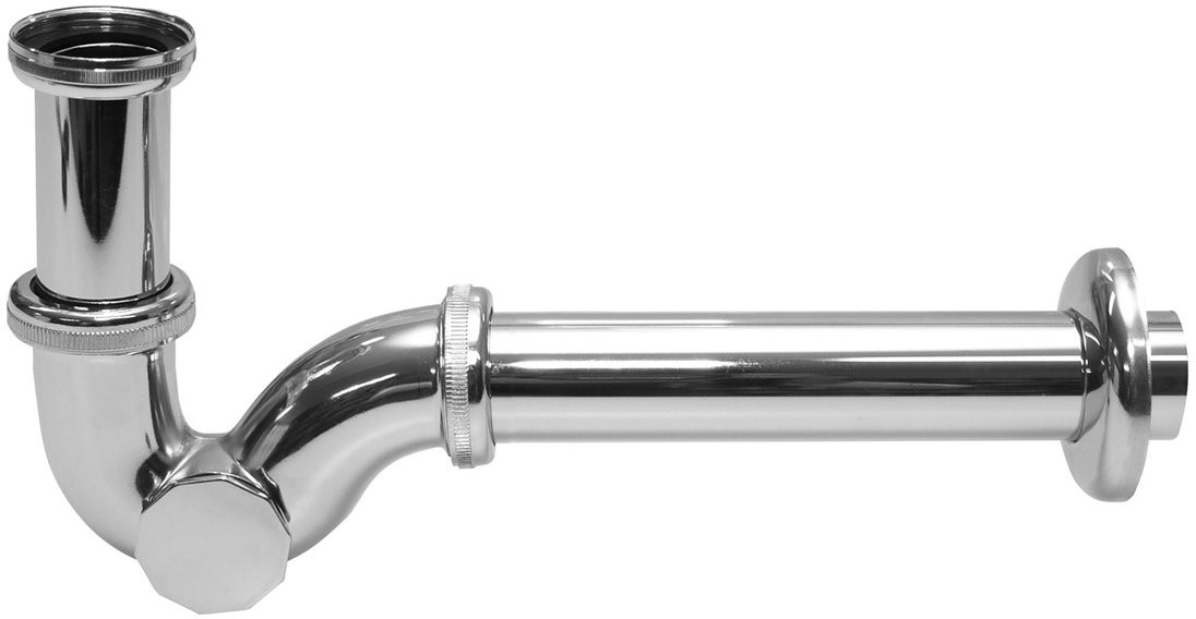 TYCNER Półsyfon do bidetu metalowy chrom, rurowy, 1 1/4 x 32 mm