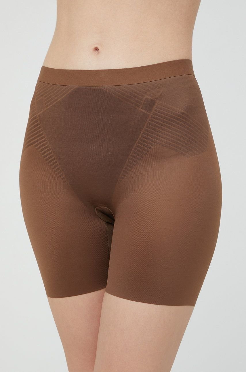 Spanx szorty modelujące damskie kolor brązowy