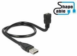 Delock Kabel USB USB Kabel A micro-B St/Bu 0.50m Shape sw 83922