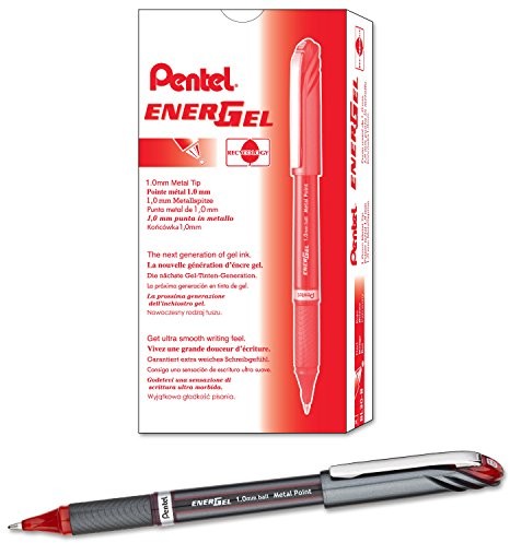 Pentel bl30 EnerGel Plus Liquid Gel Ink Roller, 0.5 MM,  szt. Pack, czerwony BL30-B